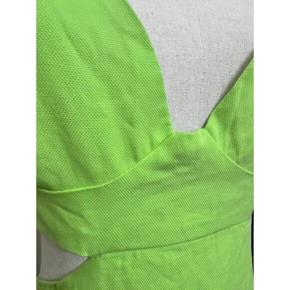 Bardot Green Cut Out Midi Dress with Side Slit - Size 6/M - Picture 5 of 9